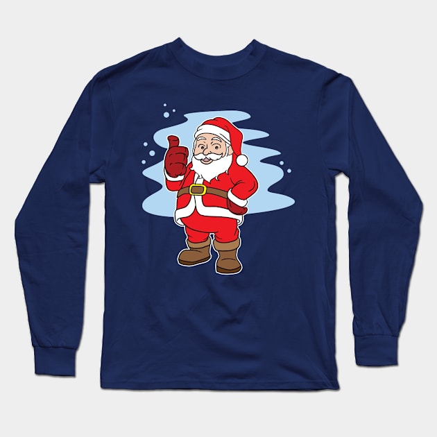 Santa Clause Thumbs Up Long Sleeve T-Shirt by HBfunshirts